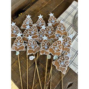 Gingerbread 26” Christmas Tree Picks: Set of 8